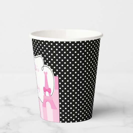 Gobelets En Papier Tour Eiffel Fille Africaine Américaine (Gauche)