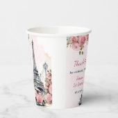Gobelets En Papier Tour Eiffel Florale Paris 1er Anniversaire Tasses (Gauche)