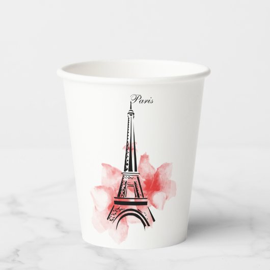 Gobelets En Papier Tour Eiffel Paris romantique (Recto)