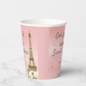 Gobelets En Papier Tour Eiffel Pink Gold Sweet 16 (Droite)