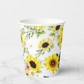 Gobelets En Papier Tournesol d'aquarelle 7 (Recto)