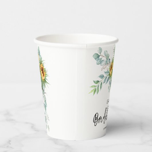 Gobelets En Papier Tournesol rustique Eucalyptus Fête des mariées ver (Droite)