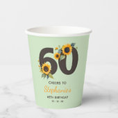 Gobelets En Papier Tournesols Cheers to 60th Birthday Paper Cups (Recto)