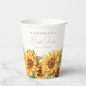 Gobelets En Papier Tournesols verdure élégant shower de mariage (Verso)