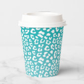 Gobelets En Papier Tourquoise Leopard Patters (Verso)