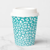 Gobelets En Papier Tourquoise Leopard Patters (Recto)