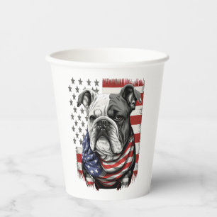 Gobelets En Papier TOUS LES AMÉRICAINS Amateurs de CHIENS anglais bul