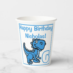 Gobelets En Papier Tout âge Bleu T Rex Dinosaur Anniversaire