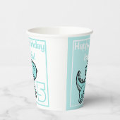 Gobelets En Papier Tout âge Turquoise T Rex Dinosaur Anniversaire (Gauche)