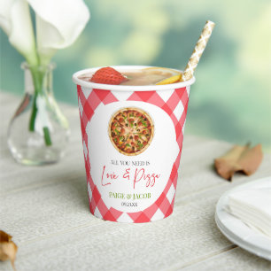 Gobelets En Papier Tout ce dont vous avez besoin est Amour et dîner d