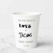 Gobelets En Papier Tout ce dont vous avez besoin est amour & Tacos Re (Recto)