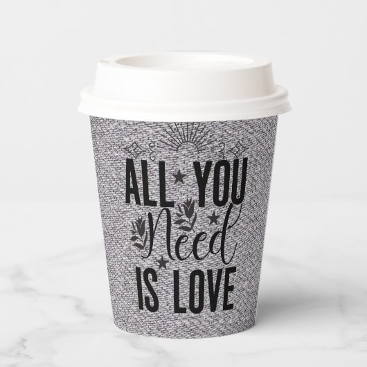 Gobelets En Papier Tout ce dont vous avez besoin est Love-20230 (Verso)