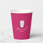 Gobelets En Papier Tout ce que vous avez besoin café rose tasse de pa (Verso)