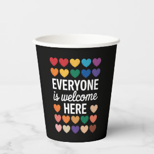Gobelets En Papier Tout le monde est le bienvenu ici LGBTQ