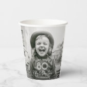 Gobelets En Papier TOUTE Anniversaire Chic White Typographie 2 Photo (Recto)