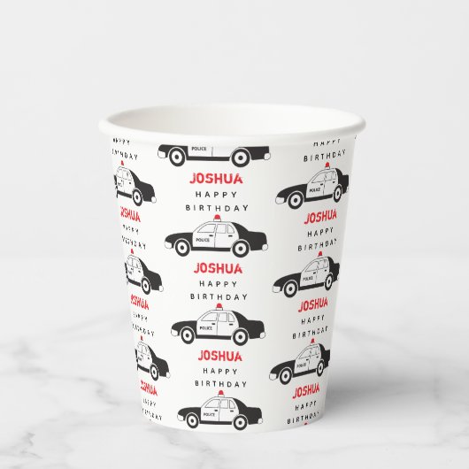 Gobelets En Papier Toy Police Car Custom (Recto)