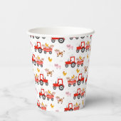 Gobelets En Papier Tracteur Avec Animaux De Ferme (Verso)