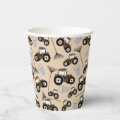 Gobelets En Papier Tracteur Camion Motif Équipement agricole (Recto)