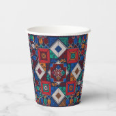 Gobelets En Papier Traditionnel Palestine Broderie tatreez coloré (Verso)