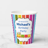 Gobelets En Papier Train Anniversaire personnalisé (Recto)