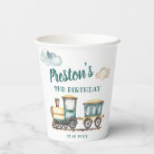 Gobelets En Papier Train Boy 2e Anniversaire de la coupe de papier th (Verso)