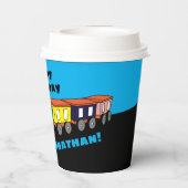 Gobelets En Papier Train d'anniversaire personnalisé (Verso)