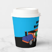 Gobelets En Papier Train d'anniversaire personnalisé (Recto)