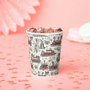Gobelets En Papier Train Vintage intemporel : Festive