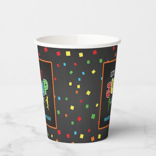 Gobelets En Papier Trampoline Birthday Paper Cup - Garçon (Gauche)