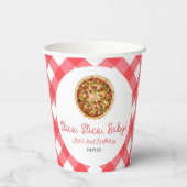 Gobelets En Papier Trancher, Trancher, Bébé ! Pizza fête d'anniversai (Verso)