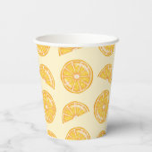 Gobelets En Papier Tranches de fruits d'agrumes orange illustrés (Verso)