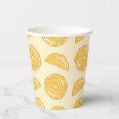 Gobelets En Papier Tranches de fruits d'agrumes orange illustrés (Recto)