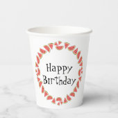 Gobelets En Papier Tranches de pastèque cercle anniversaire (Verso)