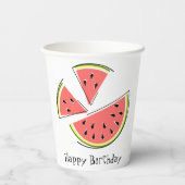 Gobelets En Papier Tranches de pastèque Joyeux Anniversaire (Verso)