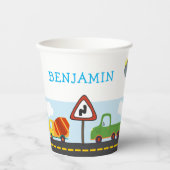 Gobelets En Papier Transport 1er Anniversaire tasse de papier (Recto)