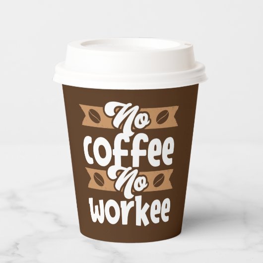 Gobelets En Papier travail amusant café bar mot art (Recto)