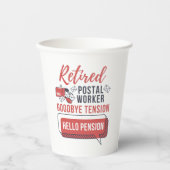 Gobelets En Papier Travailleur de poste retraité Mailman Retraite (Recto)