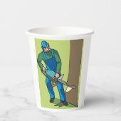 Gobelets En Papier Travailleur forestier (Recto)