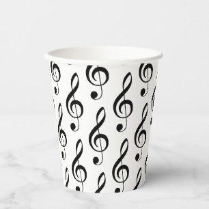 Gobelets En Papier Treble Clef Musical Paper Cup