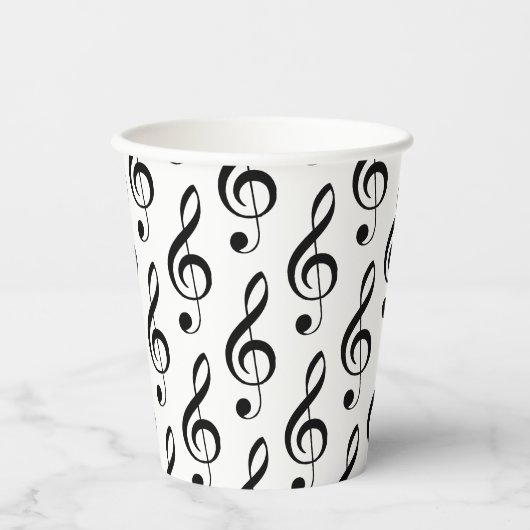 Gobelets En Papier Treble Clef Musical Paper Cup (Recto)
