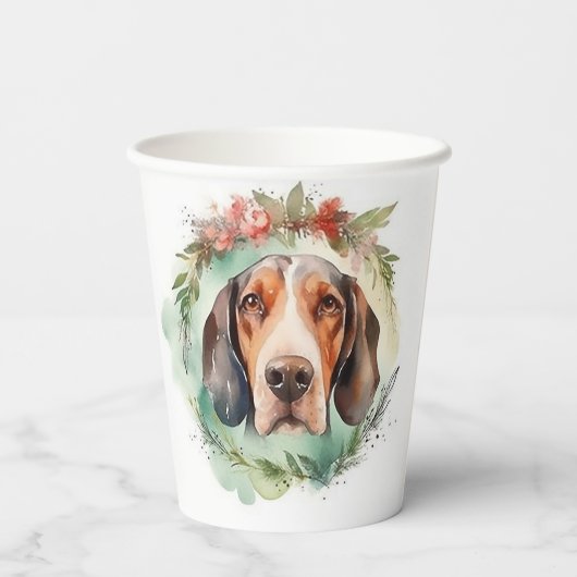 Gobelets En Papier Treeing Walker Christmas Wreath Festive Pup (Verso)