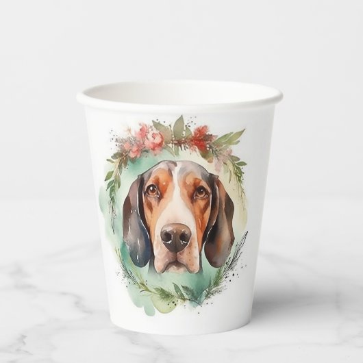 Gobelets En Papier Treeing Walker Christmas Wreath Festive Pup (Recto)