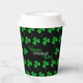 Gobelets En Papier Trèfles scintillants verts Joyeuse St Patrick (Recto)