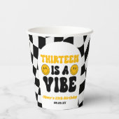 Gobelets En Papier Treize Est Une Vibration Fête D'anniversaire Rétro (Verso)