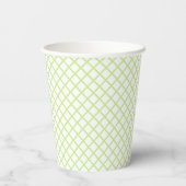 Gobelets En Papier Trellis Diamant Vert de Printemps - Blanc (Verso)
