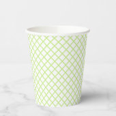 Gobelets En Papier Trellis Diamant Vert de Printemps - Blanc (Gauche)