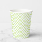 Gobelets En Papier Trellis Diamant Vert de Printemps - Blanc (Droite)