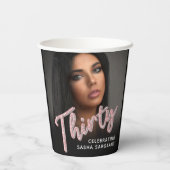 Gobelets En Papier Trente 30e anniversaire script photo parties scint (Verso)