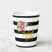 Gobelets En Papier Trente et une coupe de papier Flirty - Bandes noir (Verso)