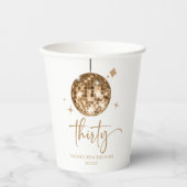 Gobelets En Papier Trente Gold Disco Ball 30e fête d'anniversaire (Recto)